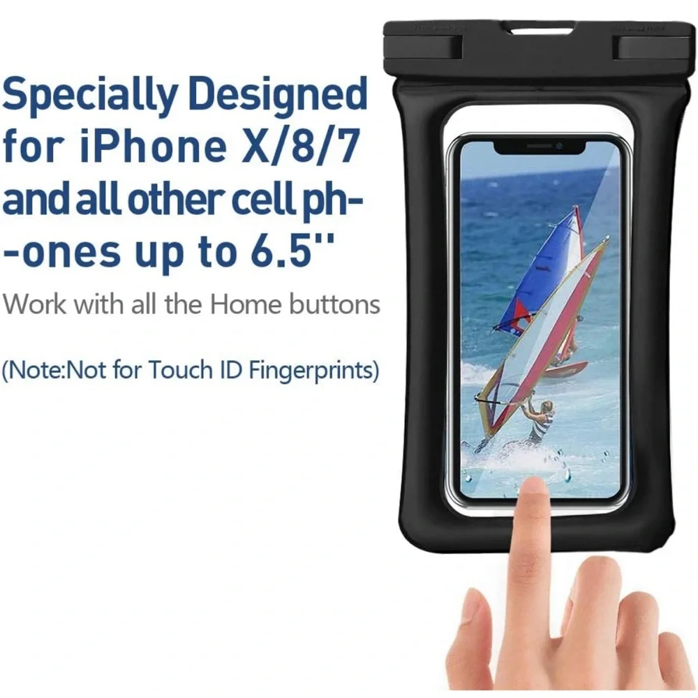 Homearda IPX8 Universal Waterproof Phone📱TPU Clear Dry Bag Case